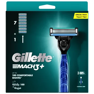 سِت اورجینال ژیلت مردانه مدل +Mach 3 به همراه 7 تیغ یدک