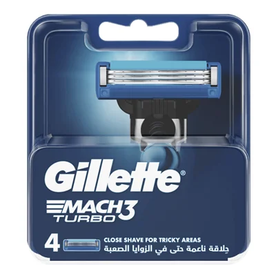 تیغ یدک ژیلت Mach 3 Turbo بسته 4 عددی اورجینال