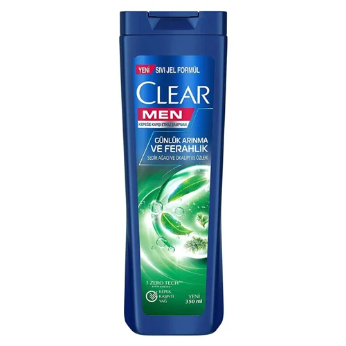 شامپو کلییِر (CLEAR) مردانه مدل سدر و اکالیپتوس (GÜNLÜK ARINMA VE FERAHLIK) اورجینال ترکیه