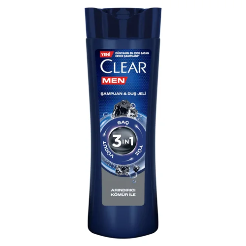 شامپو کلییِر (CLEAR) مردانه مدل 3 در 1 (سر ، صورت ، بدن) اورجینال ترکیه