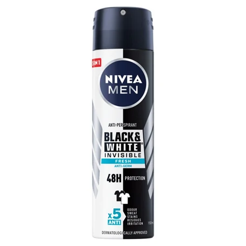 اسپری بدن مردانه نیوآ مدل Black & White invisible Fresh اورجینال