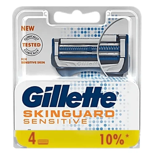 تیغ یدک ژیلت SkinGuard بسته 4 عددی اورجینال