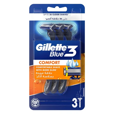 ژیلت مردانه مدل Blue 3 comfort بسته سه عددی اورجینال